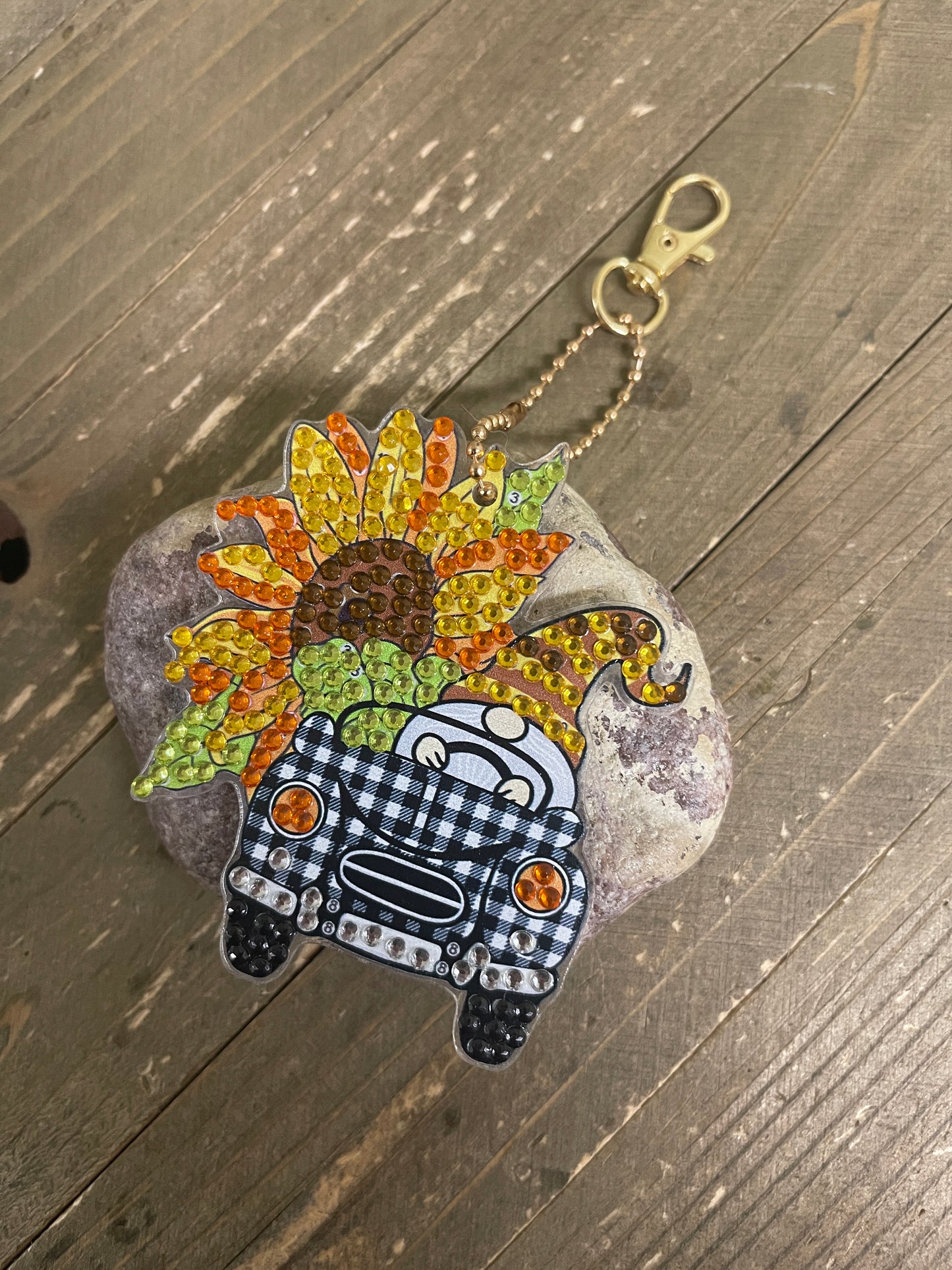Sunflower Collection Acrylic & Gemstone Key Chain (4 to choose from)
