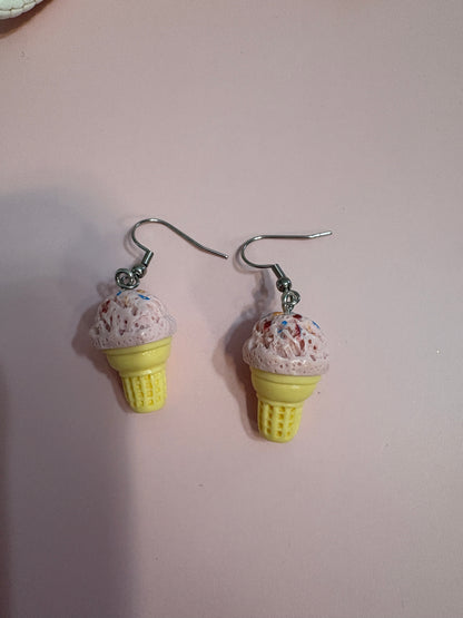 Ice Cream Cone Wire Earrings