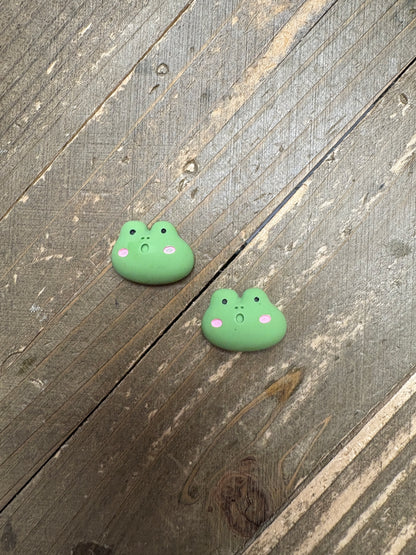 Adorable Green Frog Stud Earrings