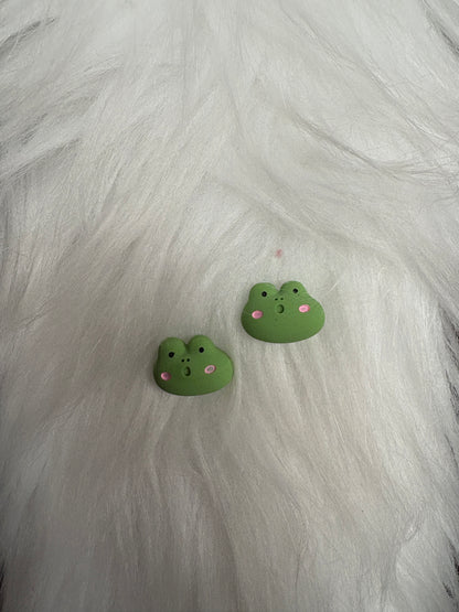 Adorable Green Frog Stud Earrings