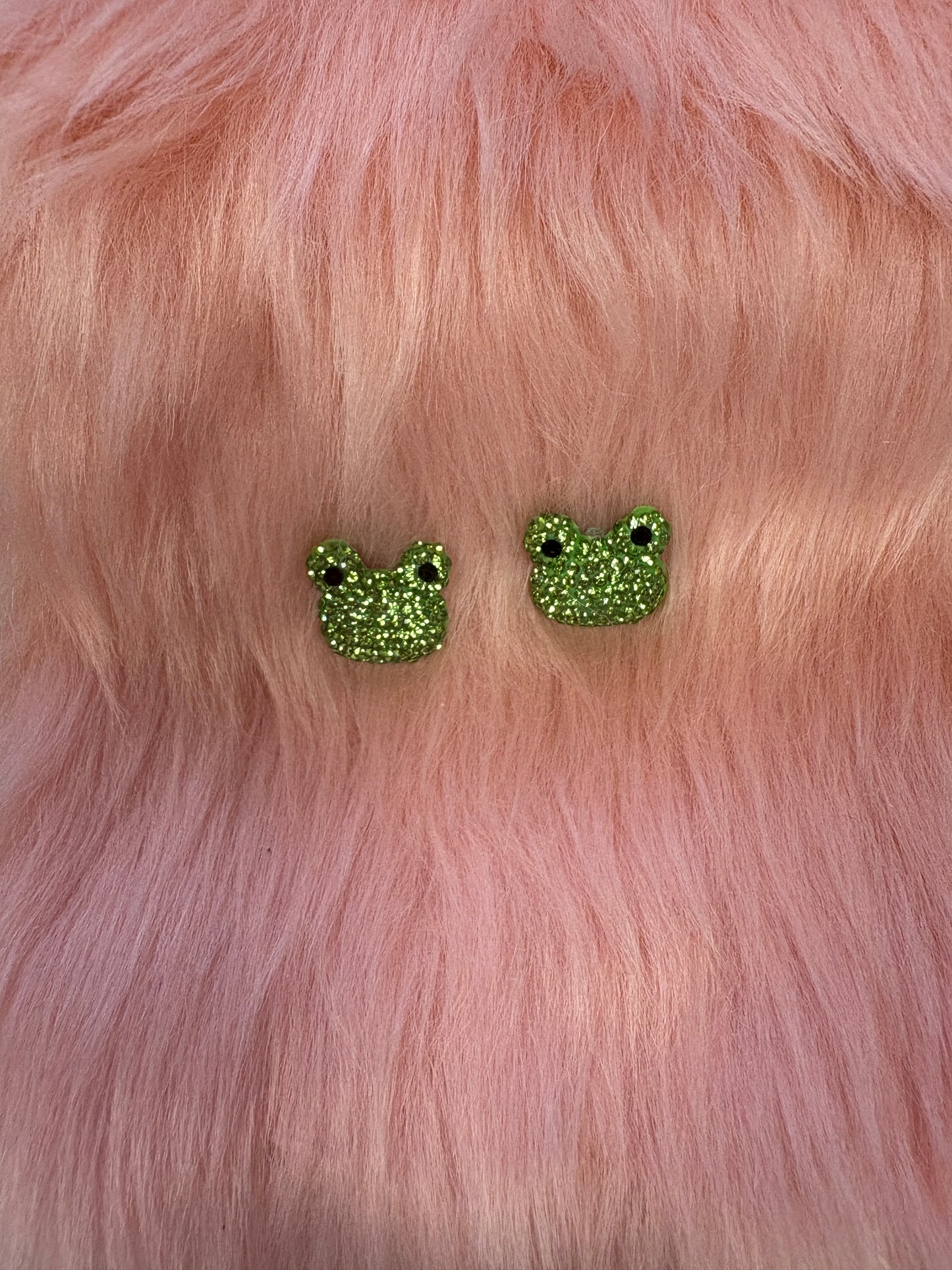 Green Frog Rhinestone Stud Earrings