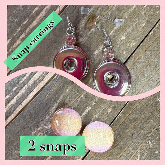 Interchangeable (SNAP) Earrings and 2 matching Sand pattern Snaps