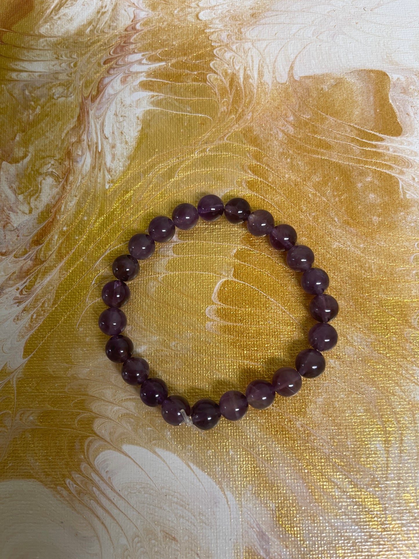 Amethyst Beaded Elastic Bracelet;  Natural Gemstones; perfect gift for him or herPink tiful of LOVE