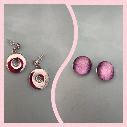 SNAP Earrings and 2 matching Sand pattern Snaps