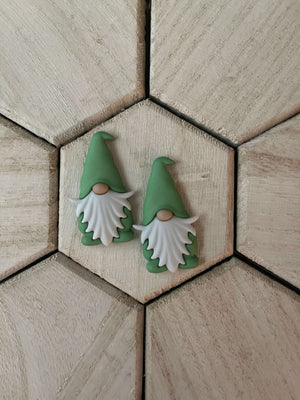 Adorable Gnome in Garden Color of Green Earrings