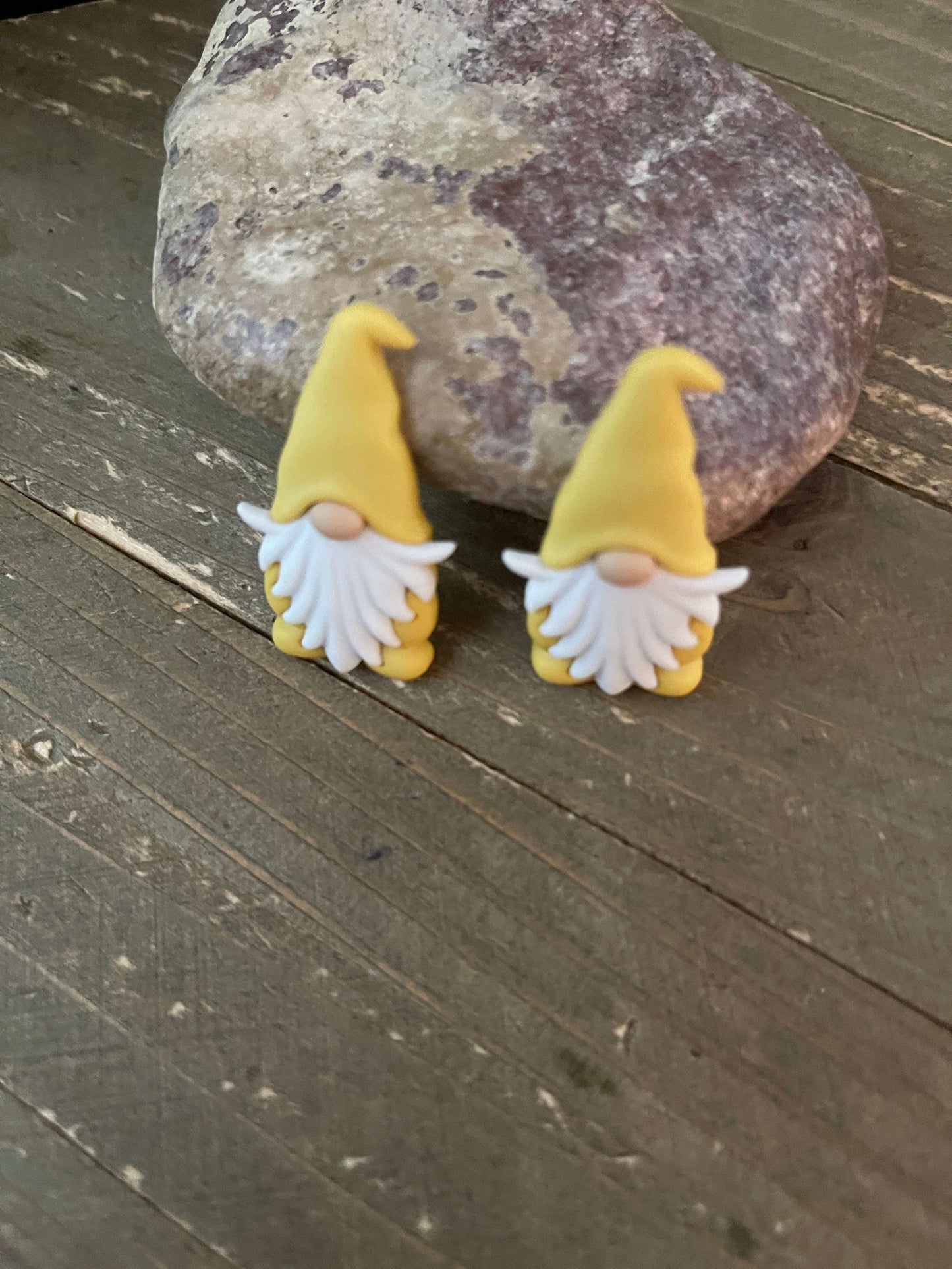 Adorable Gnome in Garden Color of Yellow Earrings