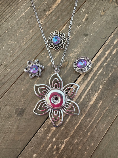 Snap Jewelry Starter Set (4 Snaps & snap pendant with chain)