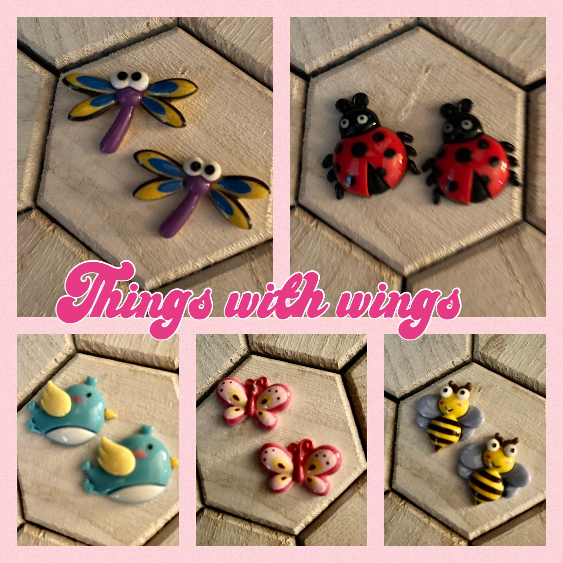 Things with Wings Collection Earrings (5  to choose from)Pink tiful of LOVE