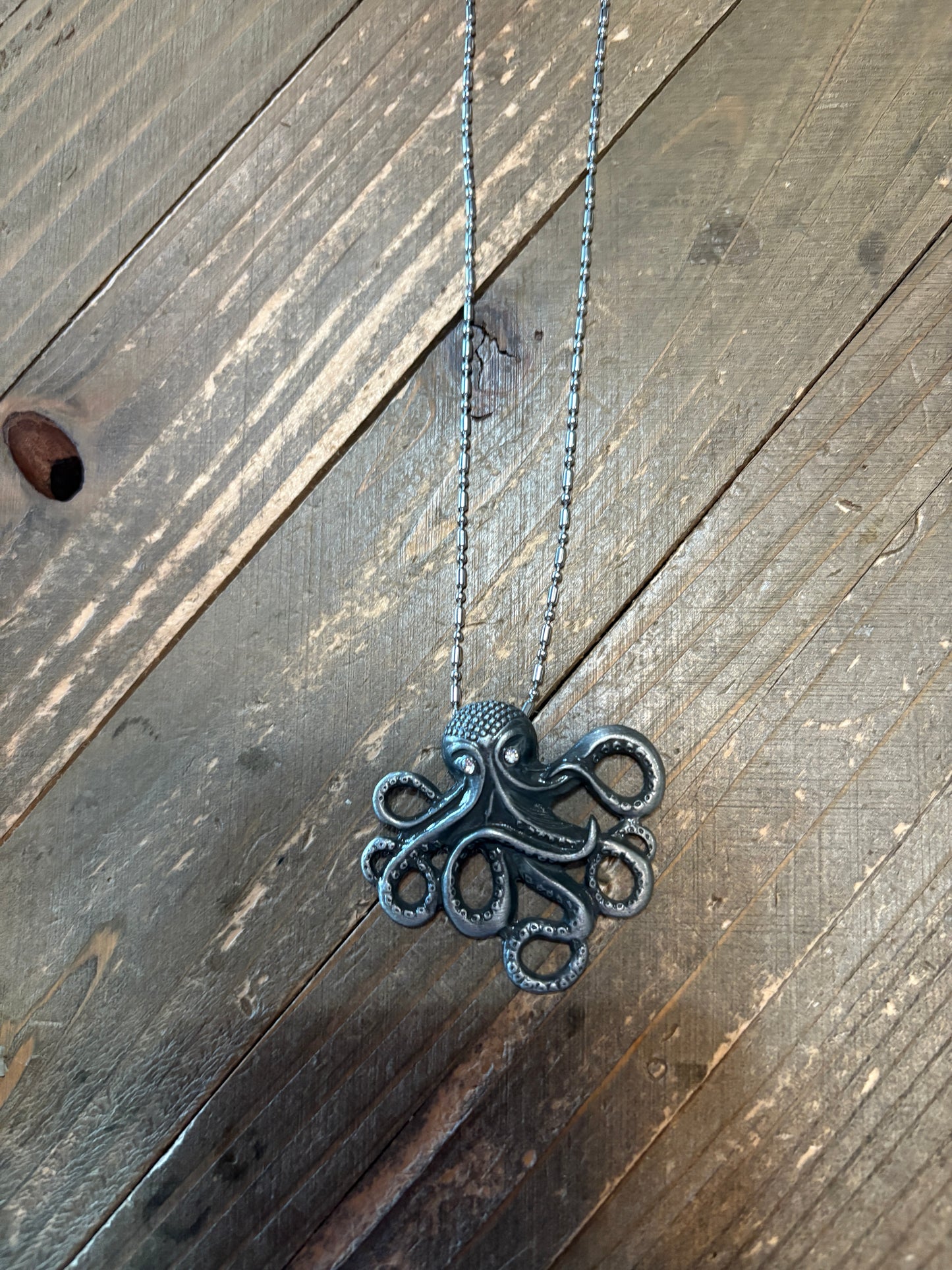 Octopus Pendant on a dainty silver Chain Necklace