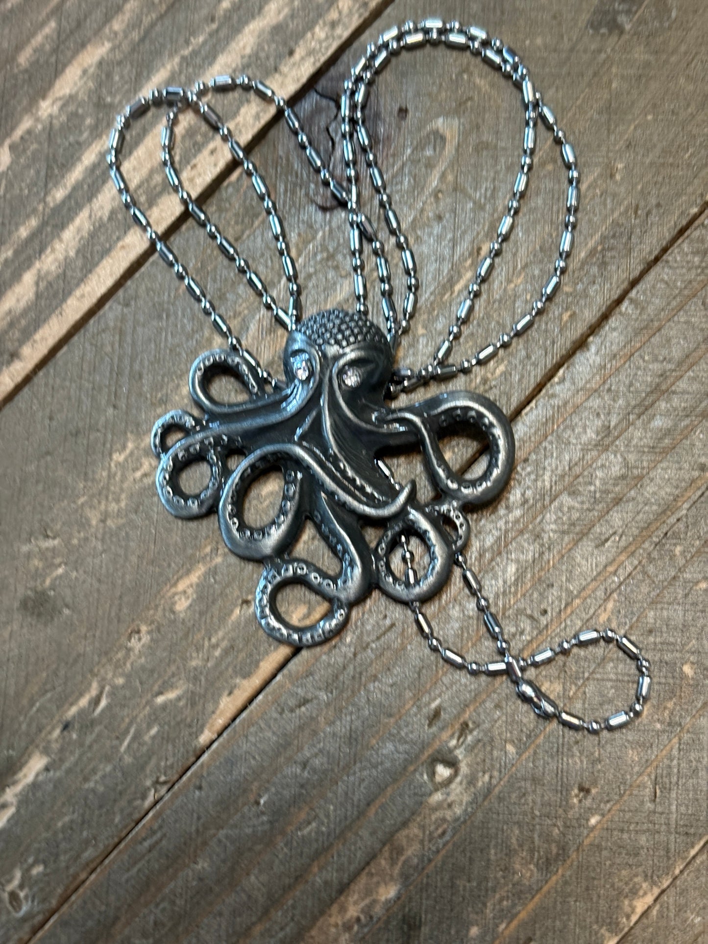 Octopus Pendant on a dainty silver Chain Necklace