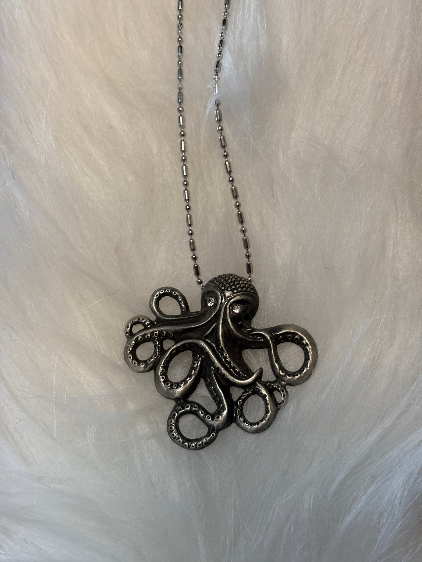 Octopus Pendant on a dainty silver Chain Necklace