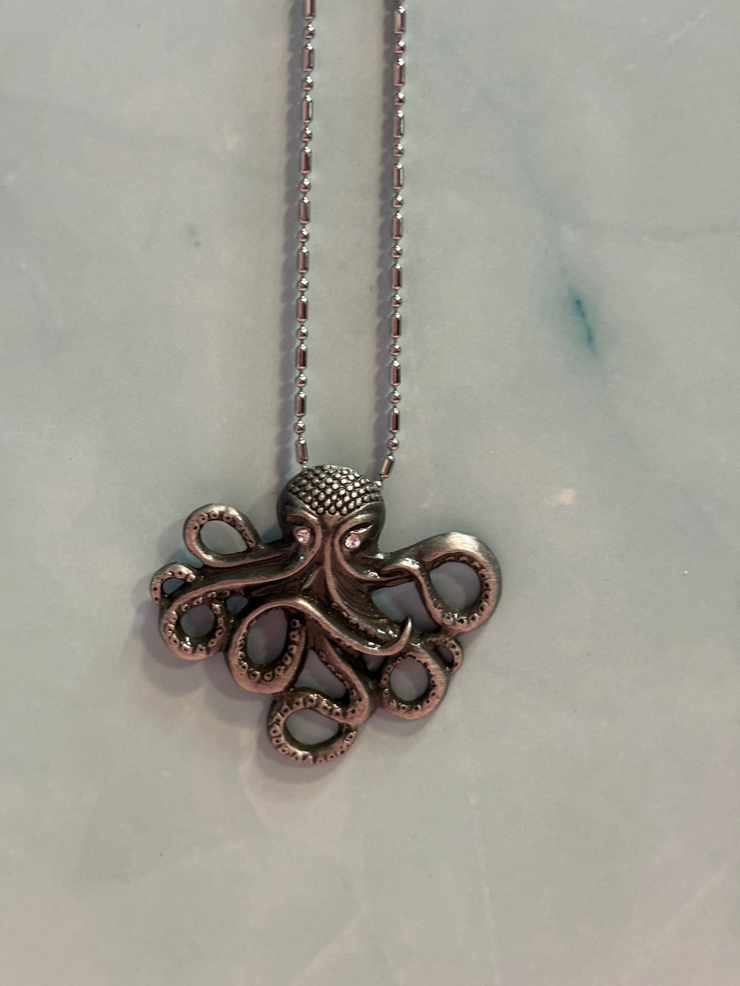 Octopus Pendant on a dainty silver Chain Necklace