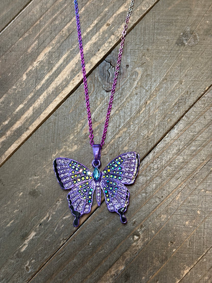Butterfly Rhinestone Necklace