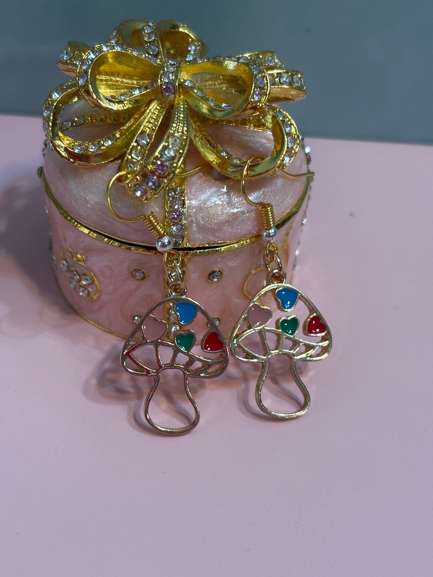 Heart Mushroom Wire Earrings