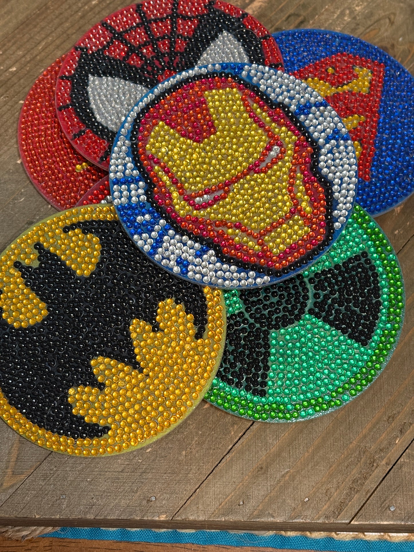Super Heros Coaster Set; diamond painting;