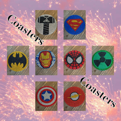 Super Heros Coaster Set; diamond painting;