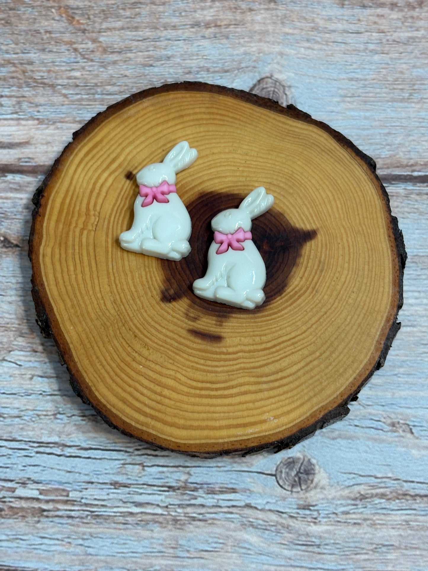 White Chocolate Easter Bunny Stud Earrings