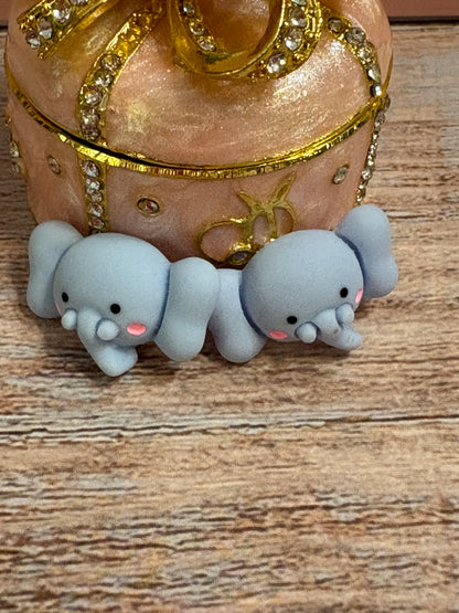 Adorable Happy blue Elephant Stud Earrings