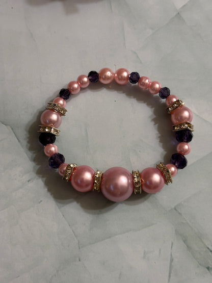 Lilac Glass Beaded Bracelet