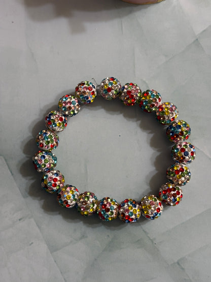 MultiColor Rhinestone Beaded Bracelet