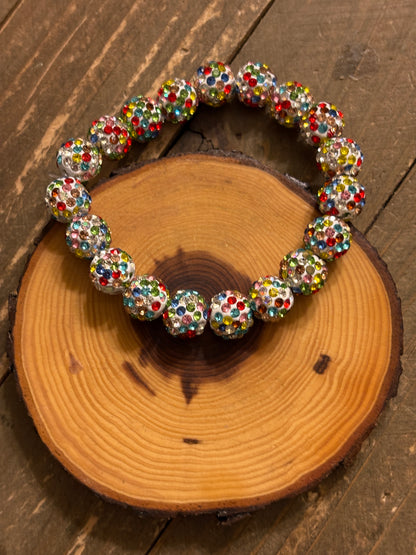MultiColor Rhinestone Beaded Bracelet