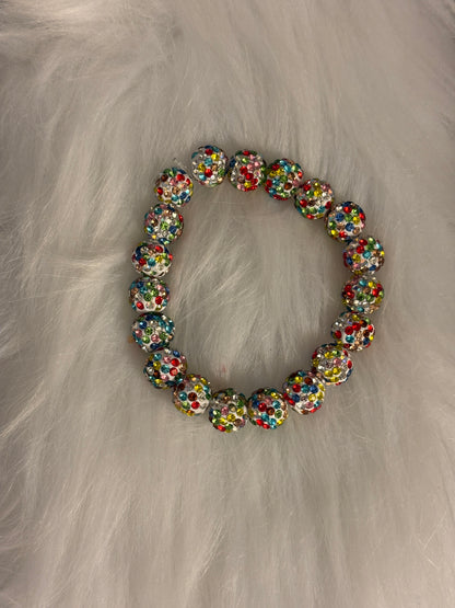 MultiColor Rhinestone Beaded Bracelet