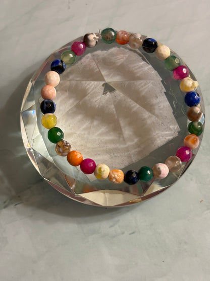 Multicolor Agate Stone Beaded Bracelet