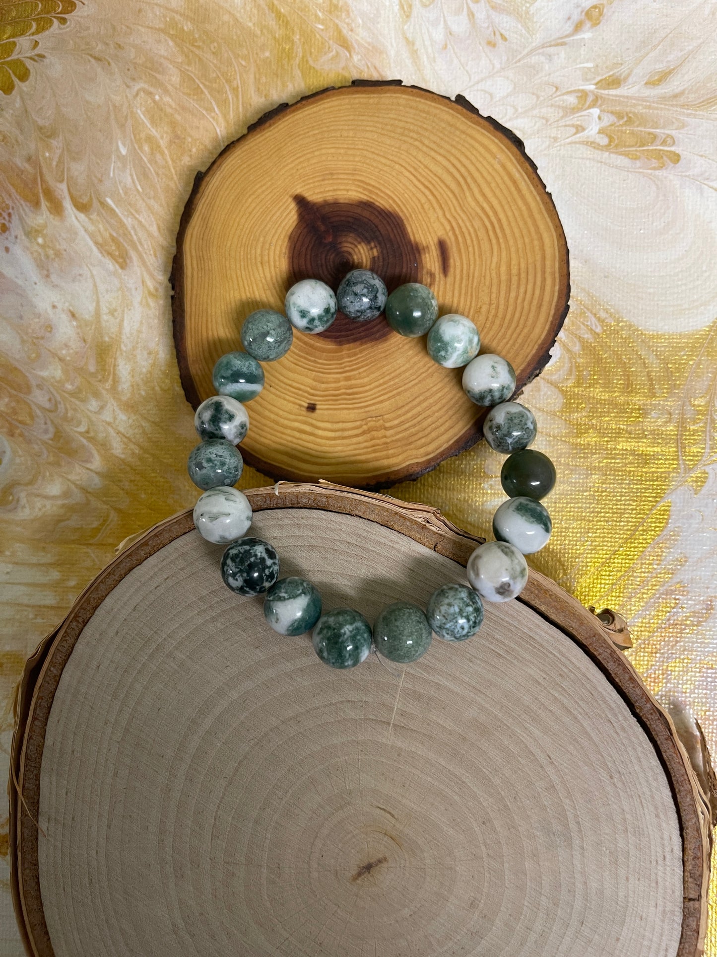 Tree Agate Bracelet;  Natural GemstonesPink tiful of LOVE