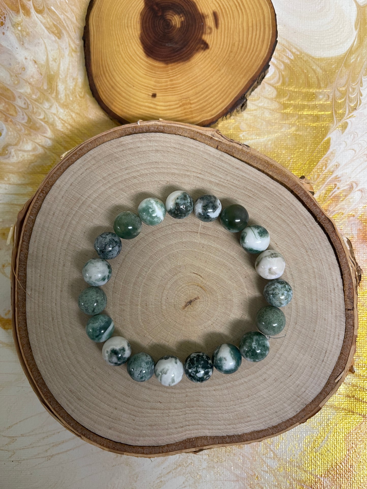 Tree Agate Bracelet;  Natural GemstonesPink tiful of LOVE