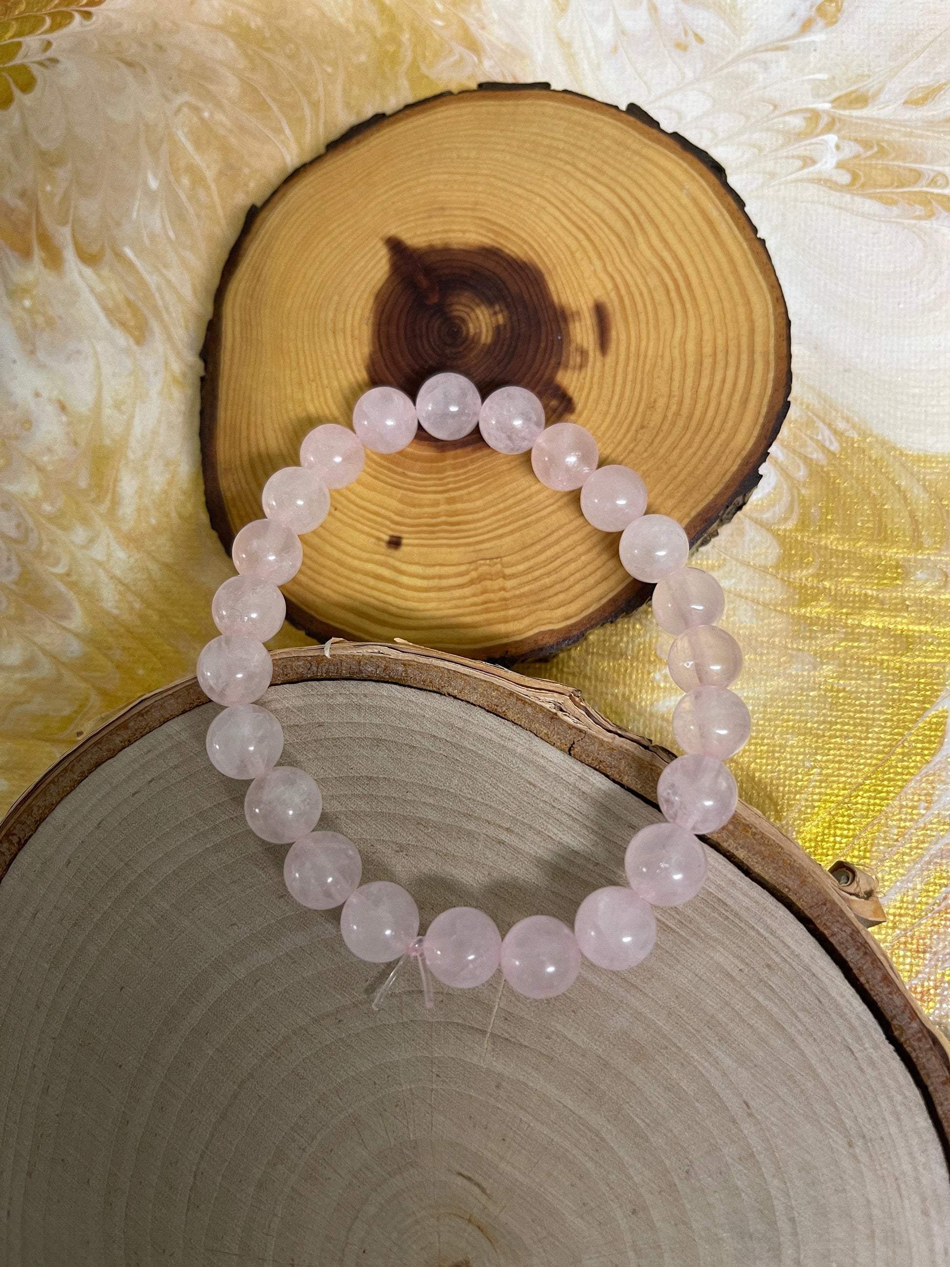 Rose Quartz Beaded Elastic Bracelet;  Natural Gemstones; perfect giftPink tiful of LOVE