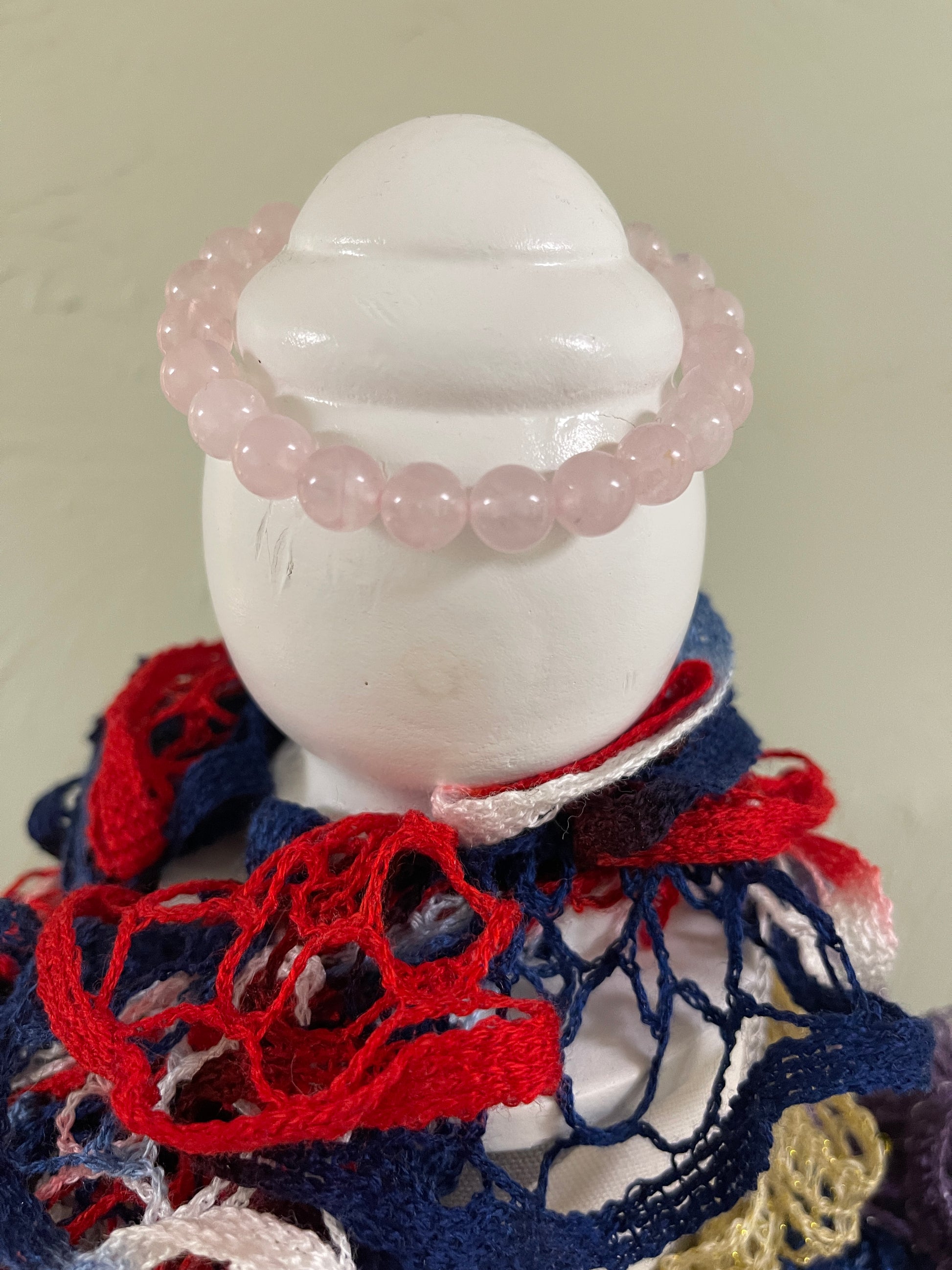Rose Quartz Beaded Elastic Bracelet;  Natural Gemstones; perfect giftPink tiful of LOVE