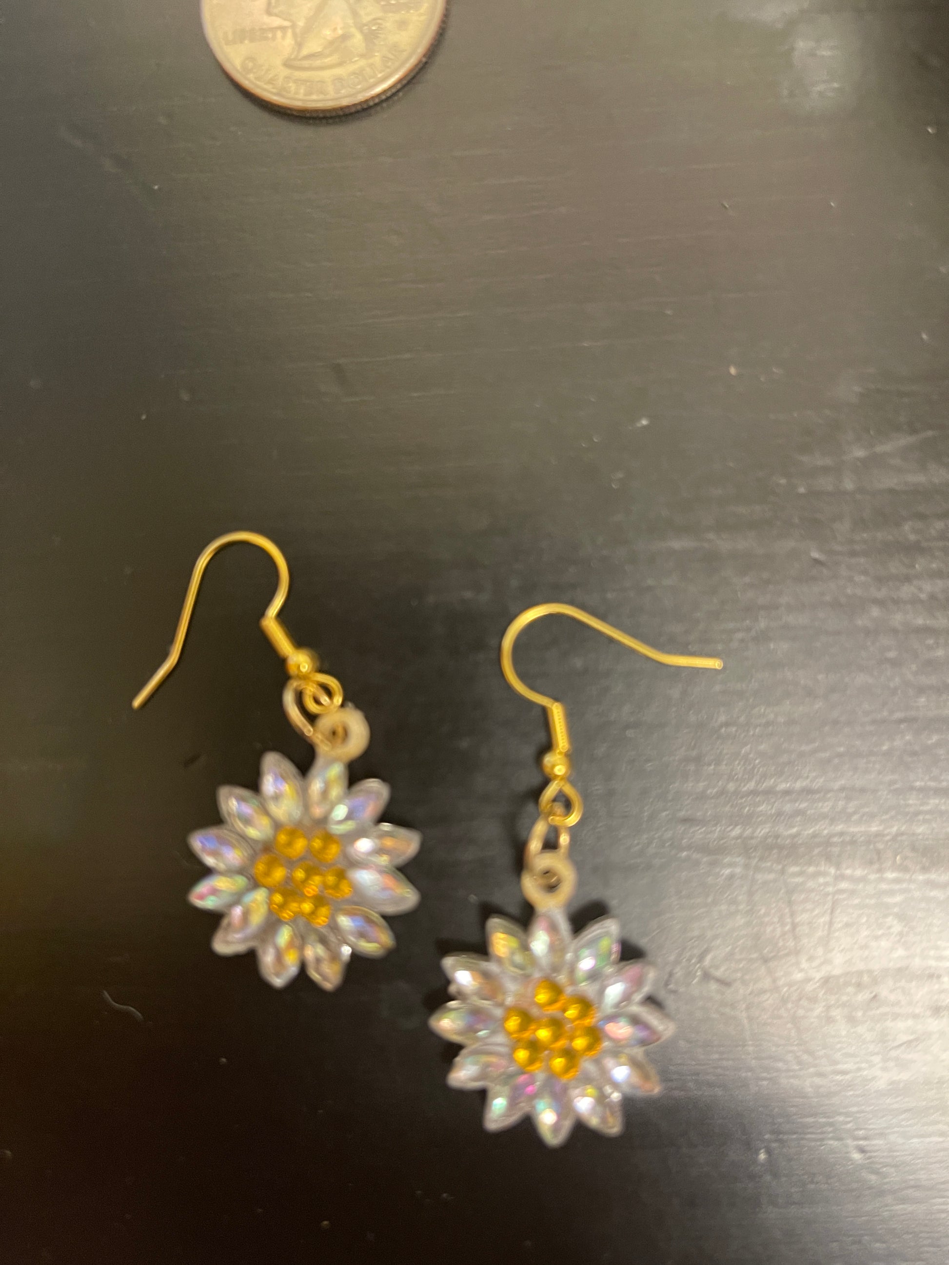 Flower; floral designs &amp; a touch of sparkle; Diamond Painting Wire EarringsPink tiful of LOVE