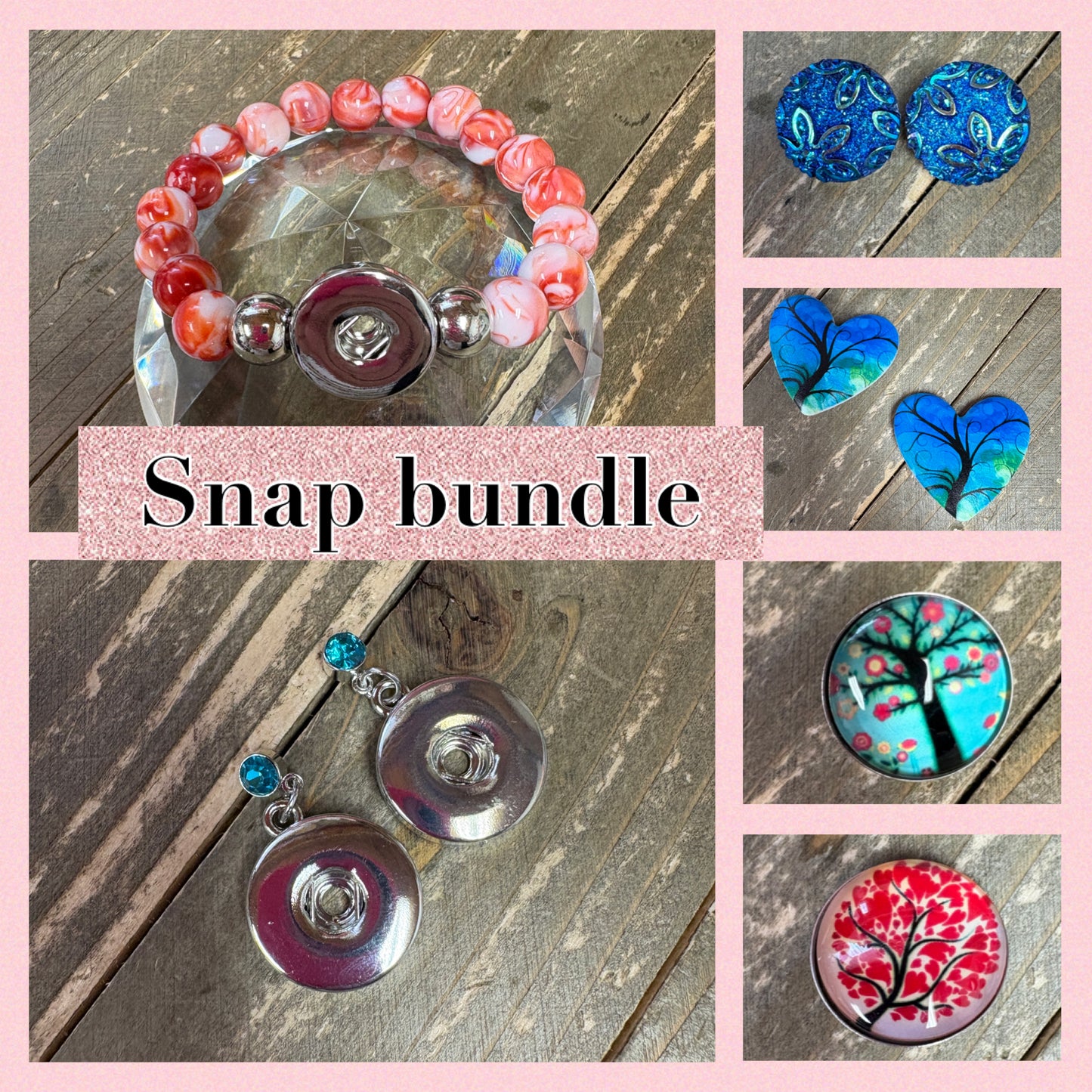 Snap-Interchangeable Jewelry Bundle  (bracelet, earrings & snaps)