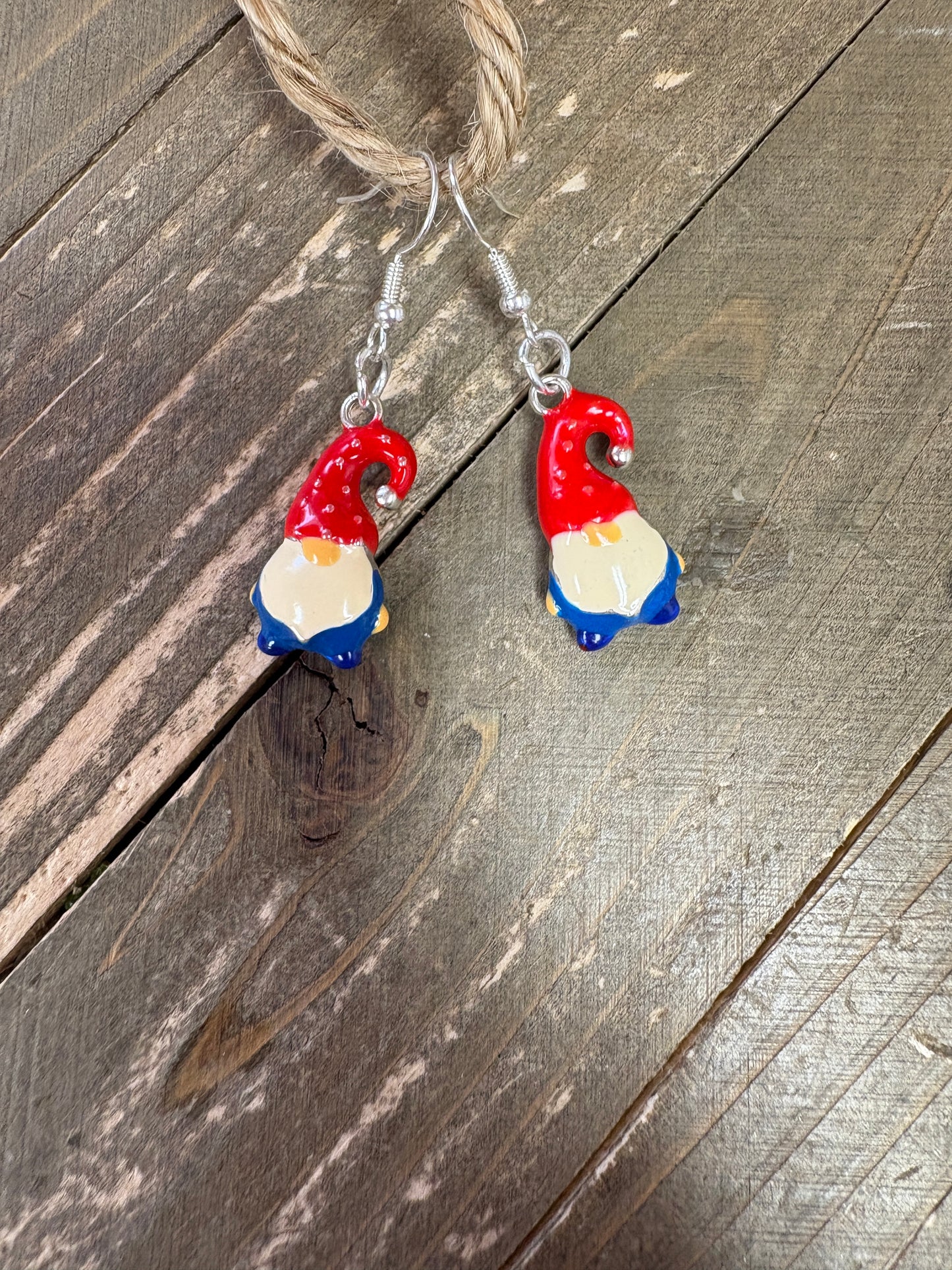Gnome Charm Wire Earrings