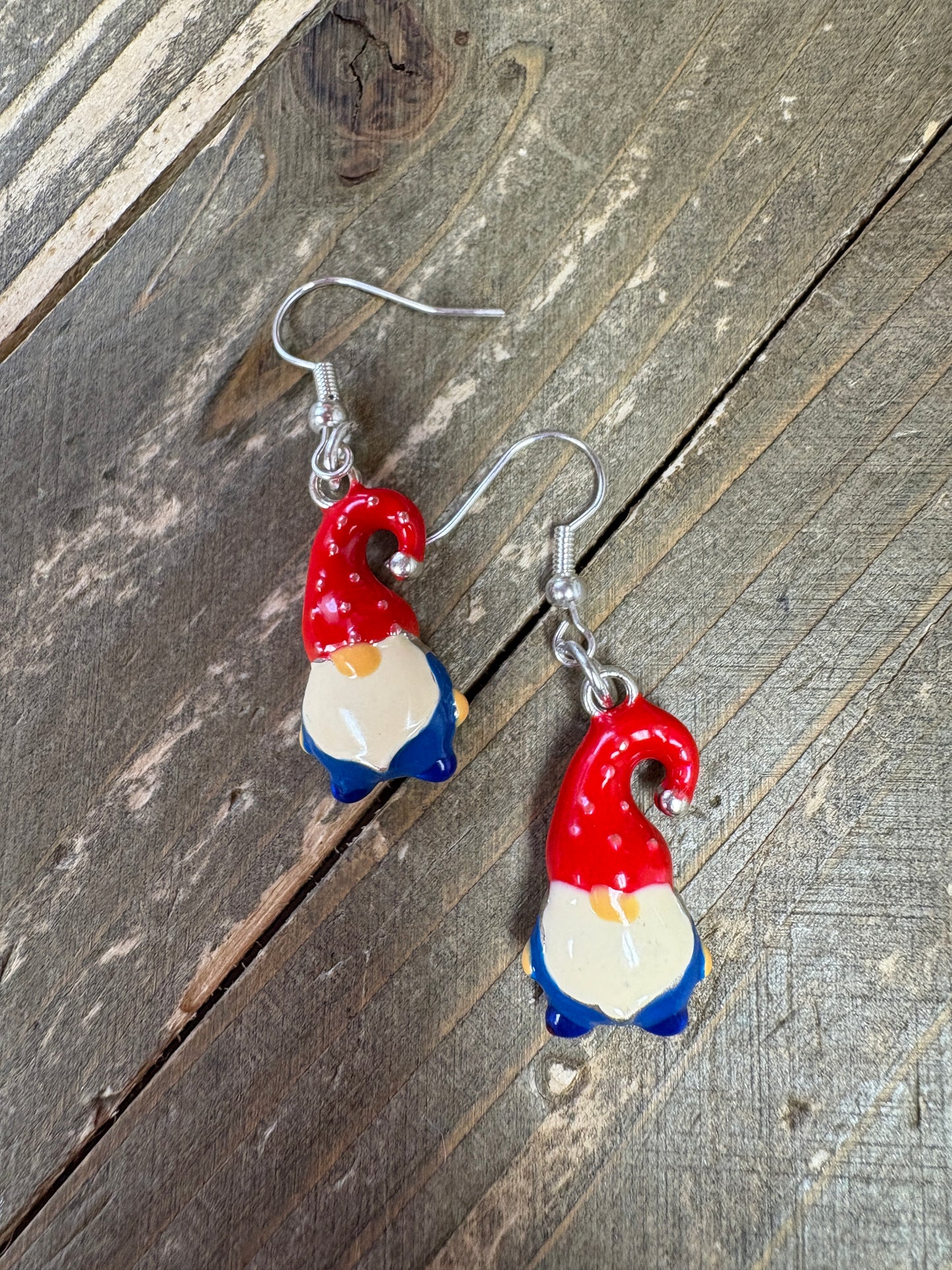 Gnome Charm Wire Earrings