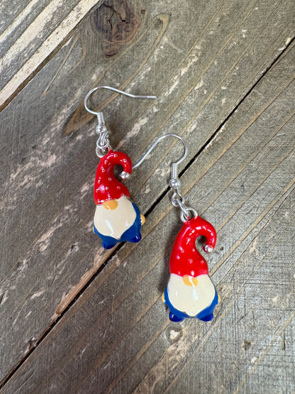 Gnome Charm Wire Earrings