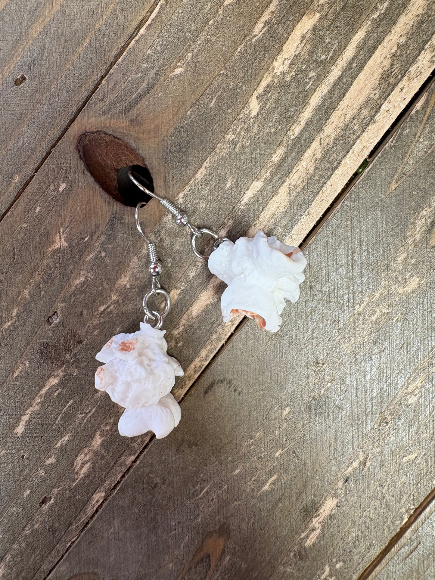 White Popcorn Wire Earrings