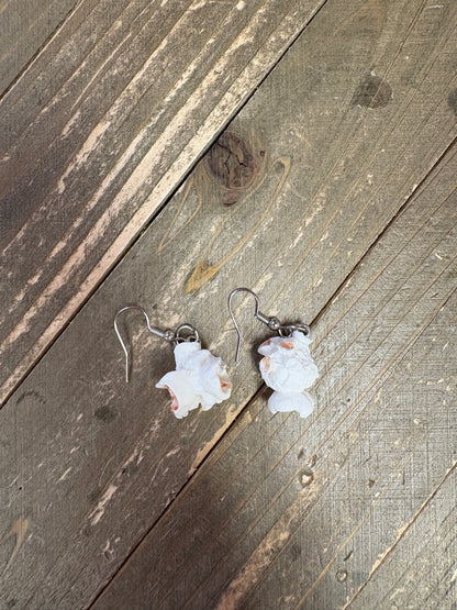 White Popcorn Wire Earrings