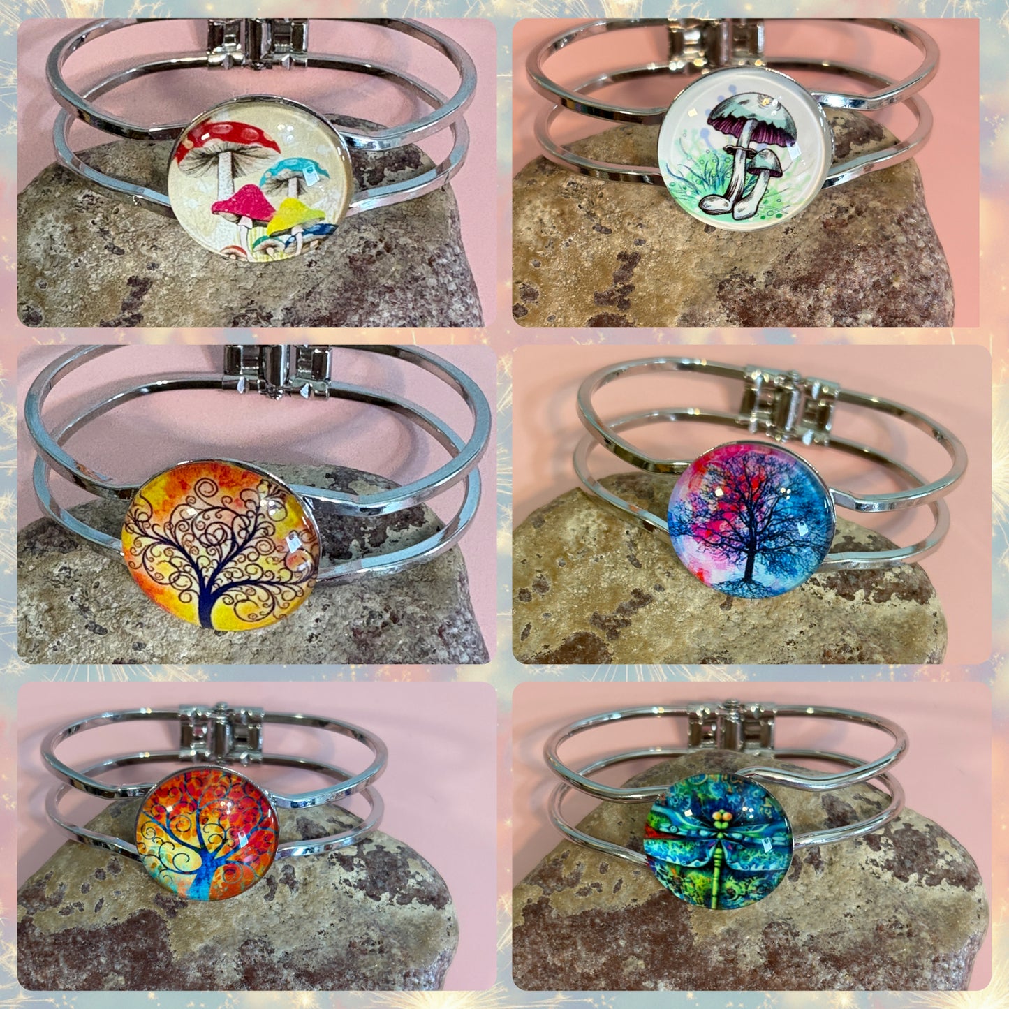 Assorted Silver Hinged Bracelets