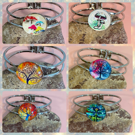Assorted Silver Hinged Bracelets