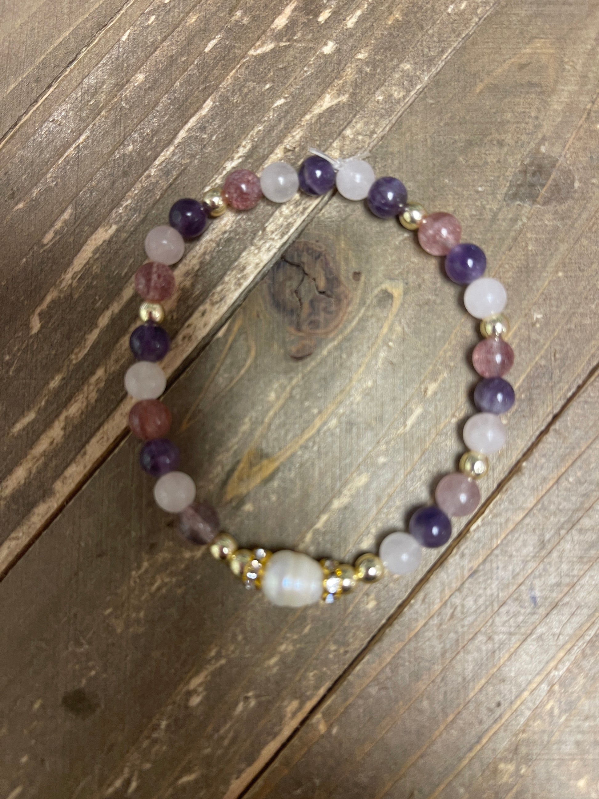Amethyst Dream Beaded Elastic/Stretch Bracelets (Set of 5)Pink tiful of LOVE