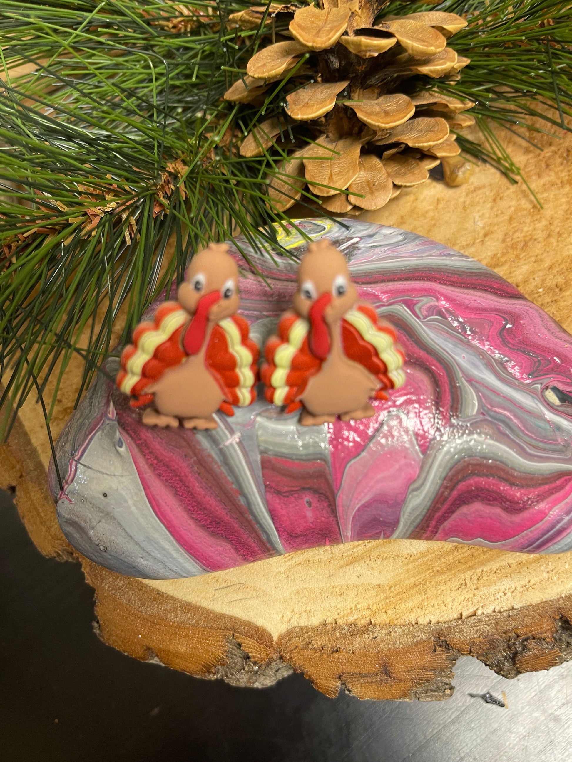 GOBBLE Gobble Tom Turkey Stud EarringsPink tiful of LOVE