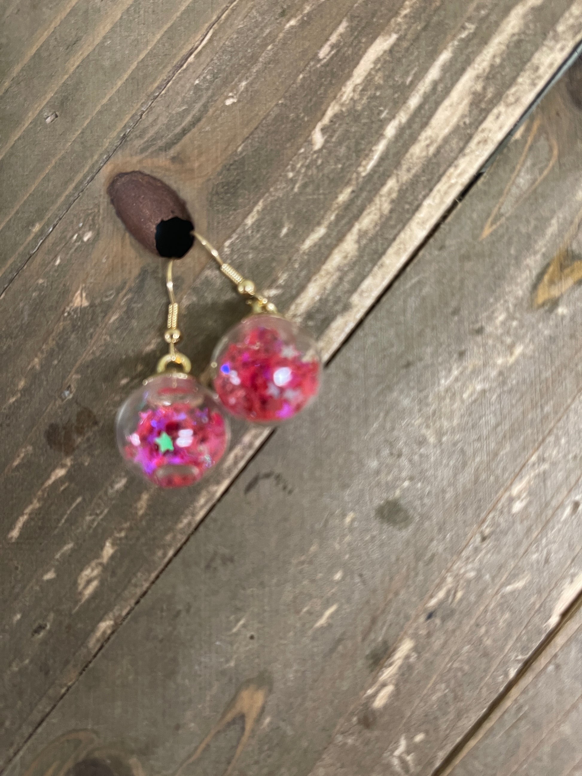 Bubble Ball charm Wire Earring- Red, White &amp; Blue set of 3 prsPink tiful of LOVE
