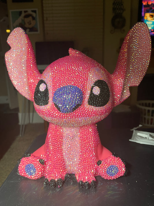 ✨ Diamond Art 3D Bank – Sparkling Pink Stitch-Inspired Money Holder