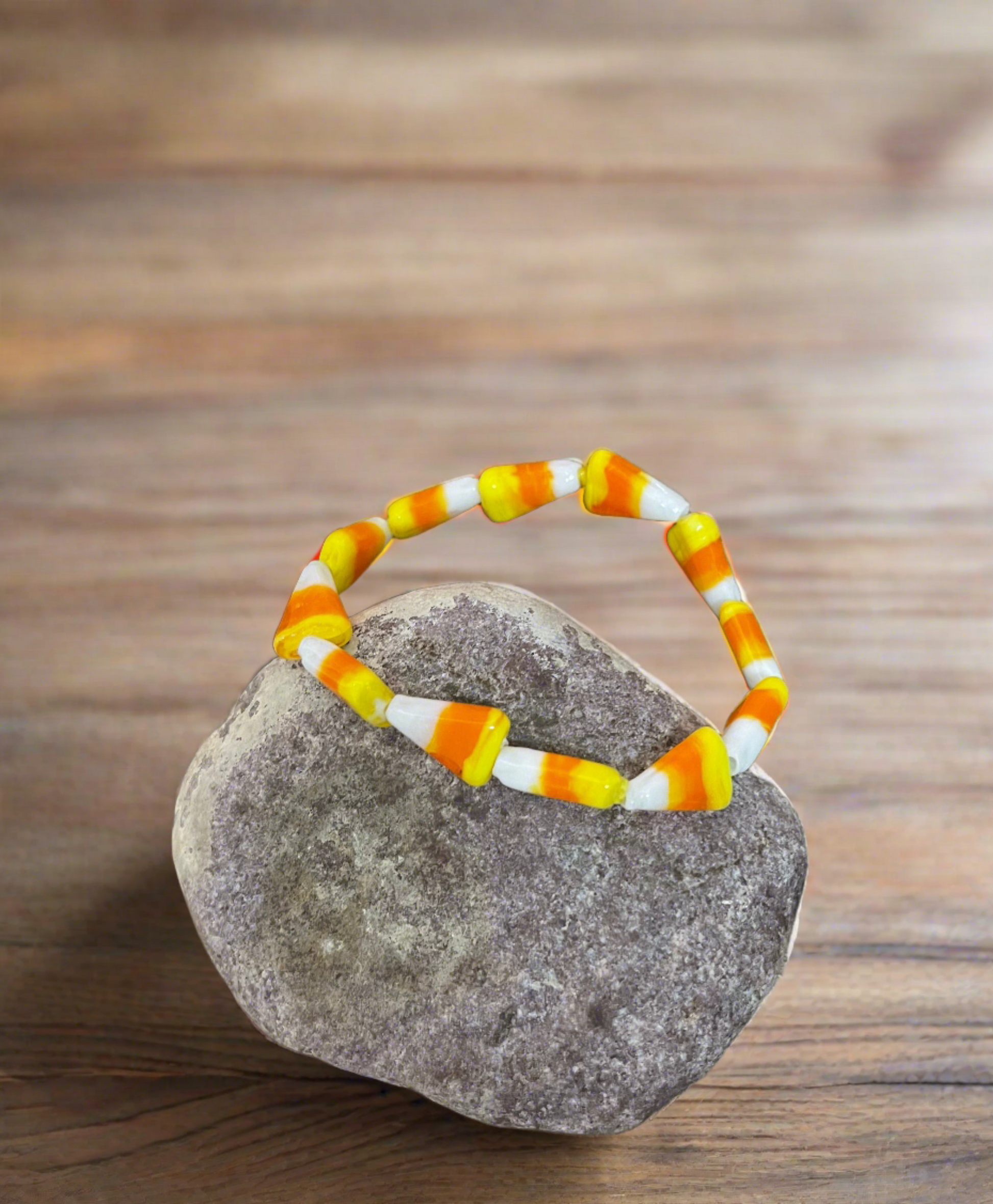 CANDY CORN beaded Stretch bracelet (BT104-candycorn-CEC)Pink tiful of LOVE