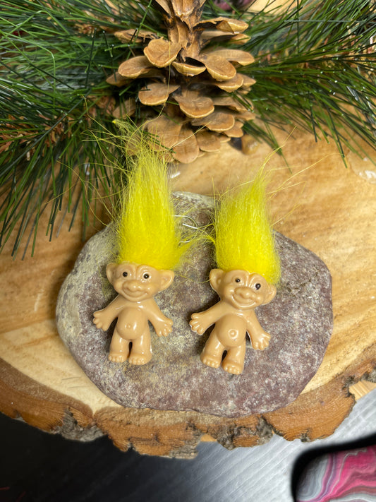 Mini Troll Doll Yellow Wire EarringsPink tiful of LOVE