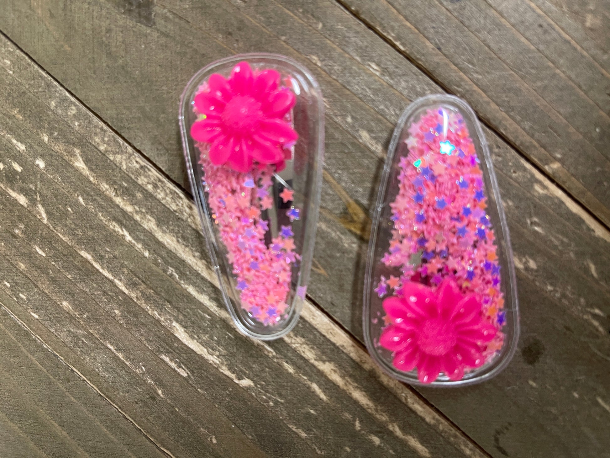 Flower Power Confetti-Snap Hair clips (7 colors to choose)Pink tiful of LOVE