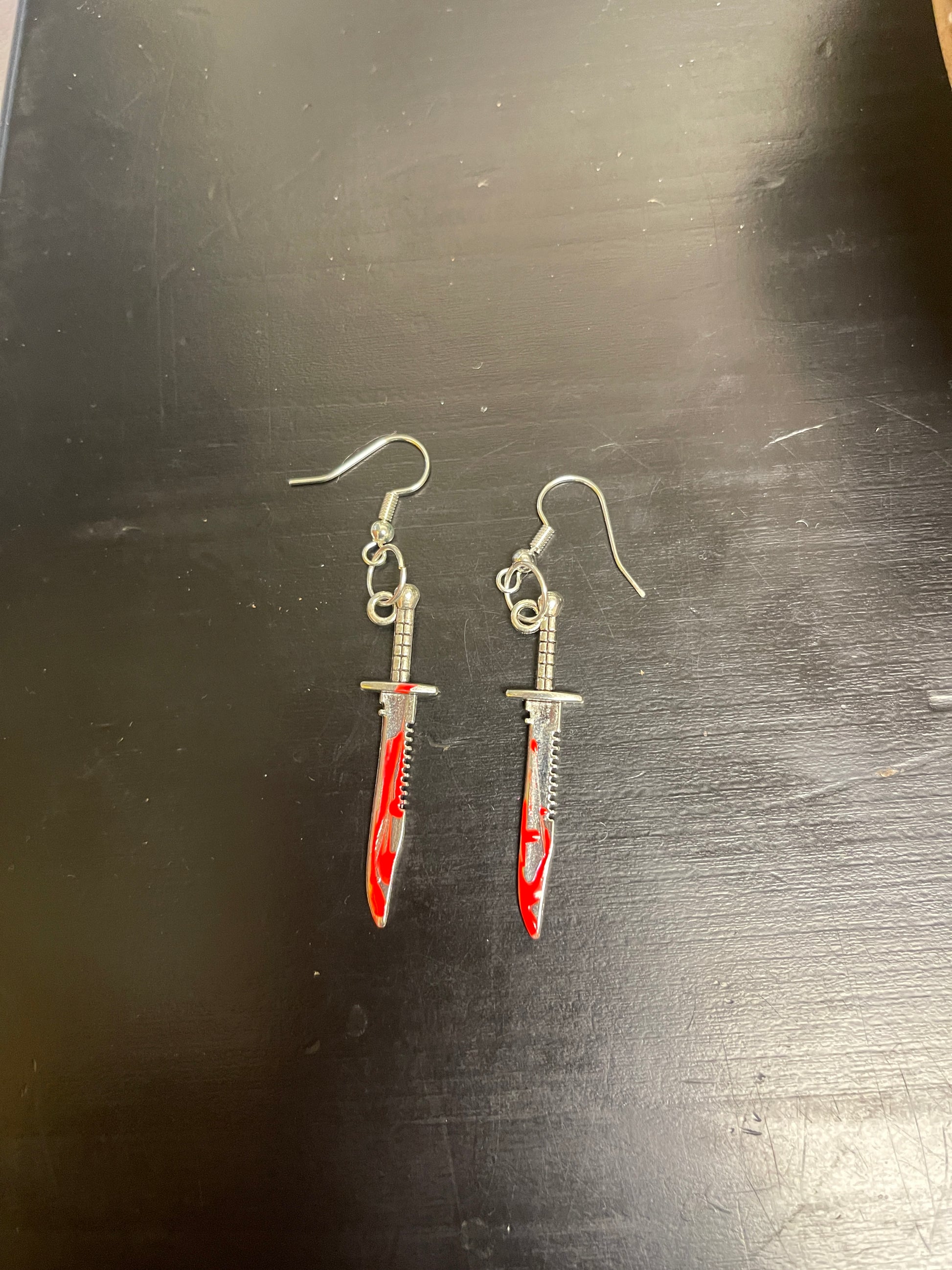 Bloody Hunting knife Charm Wire EarringPink tiful of LOVE