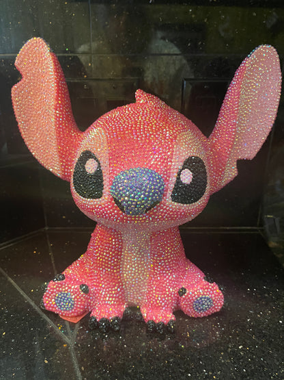 ✨ Diamond Art 3D Bank – Sparkling Pink Stitch-Inspired Money Holder
