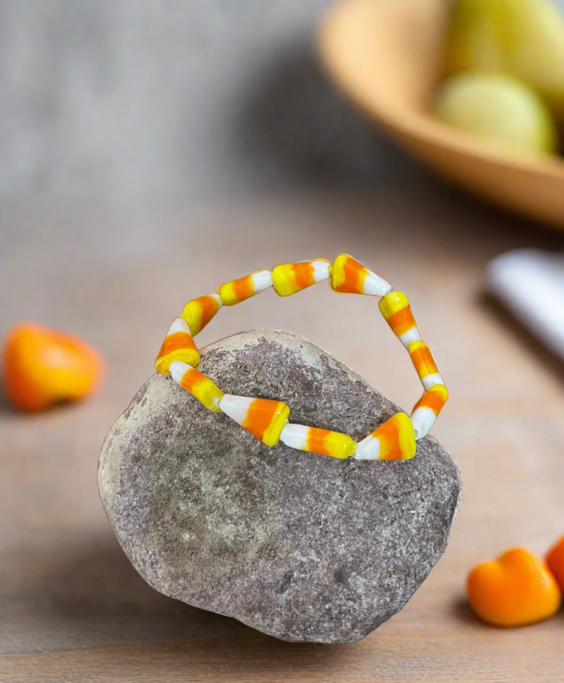 CANDY CORN beaded Stretch bracelet (BT104-candycorn-CEC)Pink tiful of LOVE